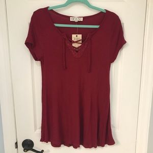 Pink Rose Short Sleeve Top NWT